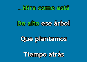 ..Mira como estzEI

De alto ese airbol

Que plantamos

Tiempo atras