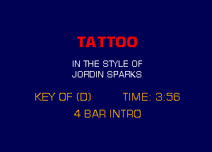 IN THE STYLE 0F
JUHDIN SPARKS

KEY OF (DJ TIME 8158
4 BAR INTRO
