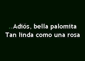 ..Adids, bella palomita

Tan linda como una rosa