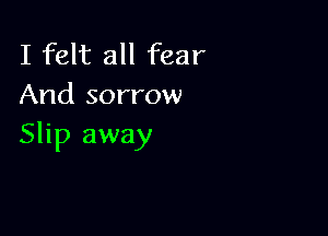 I felt all fear
And sorrow

Slip away