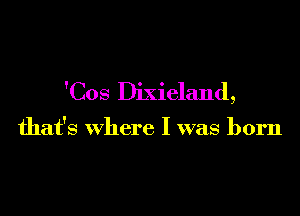 'Cos Dixieland,

that's where I was born