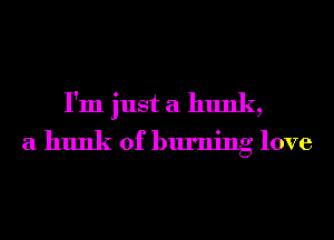 I'm just a hunk,
a hunk of burning love