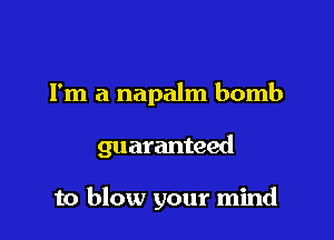 I'm a napalm bomb

guaranteed

to blow your mind