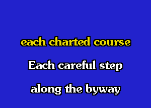 each charted course

Each careful step

along the byway