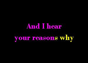 Andlhear

your reasons why