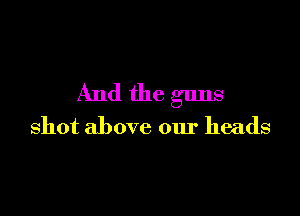 And the guns

shot above our heads