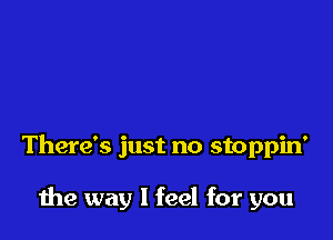 There's just no stoppin'

1he way I feel for you