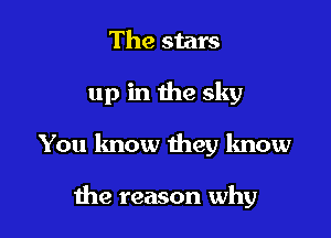 The stars

up in 1119 sky

You know they know

me reason why