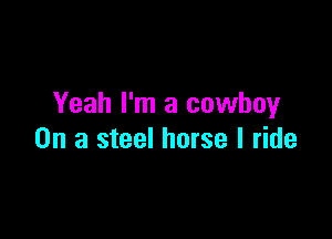 Yeah I'm a cowboy

On a steel horse I ride