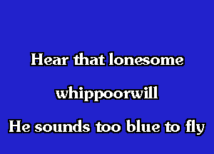 Hear that lonwome

whippoorwill

He sounds too blue to fly