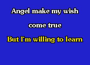 Angel make my wish
come true

But I'm willing to learn