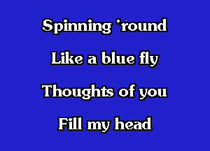 Spinning 'round

Like a blue fly

Thoughts of you
Fill my head