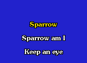 Sparrow

Sparrow am I

Keep an eye