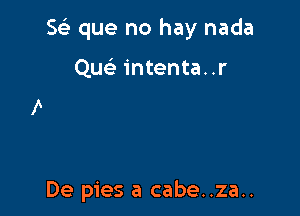 Se) que no hay nada

Que? intenta. .r

De pies a cabe..za..