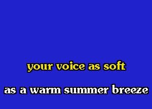 your voice as soft

as a warm summer breeze
