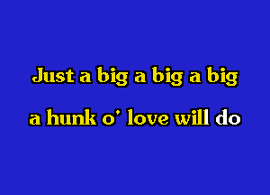 Just a big a big a big

a hunk 0' love will do