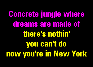 Concrete iungle where
dreams are made of
there's nothin'
you can't do
now you're in New York
