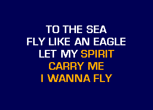 TO THE SEA
FLY LIKE AN EAGLE
LET MY SPIRIT

CARRY ME
I WANNA FLY