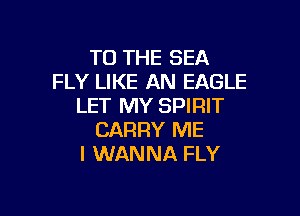 TO THE SEA
FLY LIKE AN EAGLE
LET MY SPIRIT

CARRY ME
I WANNA FLY