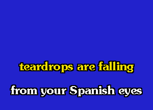 teardrops are falling

from your Spanish eyes