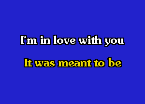 Fm in love with you

It was meant to be