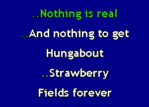 ..Nothing is real

..And nothing to get

Hungabout
..Strawberry

Fields forever