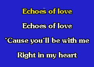 Echoa'a of love
Echoes of love

'Cause you'll be with me

Right in my heart
