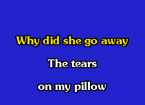 Why did she go away

The tears

on my pillow