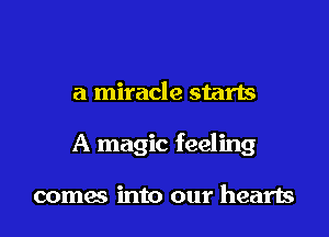 a miracle starts

A magic feeling

comes into our hearts