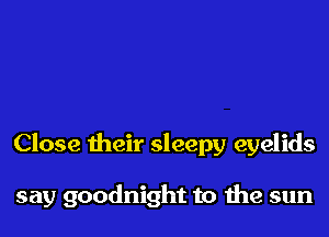 Close their sleepy eyelids

say goodnight to the sun