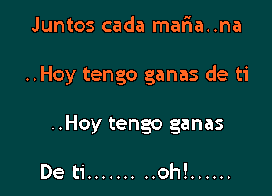 Juntos cada maria..na

..Hoy tengo ganas de ti

..Hoy tengo ganas