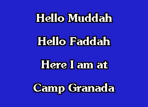 Hello Muddah
Hello F addah

Here I am at

Camp Granada