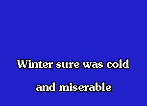 Winter sure was cold

and miserable