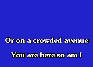Or on a crowded avenue

You are here so am I