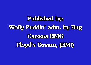 Published byz
Welly Puddin' adm. by Bug

Careers BMG
Floyd's Dream, (BMI)