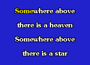 Somewhere above
there is a heaven

Somewhere above

there is a star