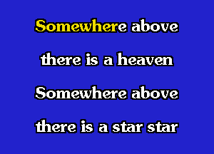 Somewhere above
there is a heaven

Somewhere above

there is a star star I