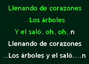 Llenando de corazones
..Los arboles
Yel sal6, oh, oh, n
Llenando de corazones

..Los arboles y el sal6....n