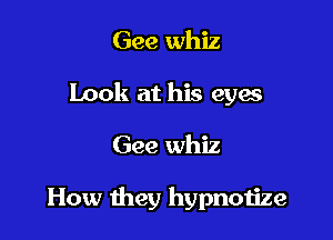 Gee whiz
Look at his eyes

Gee whiz

How Hwy hypnotize