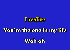 I realize

You're the one in my life

Woh oh