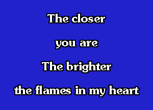 The closer

you are

The brighter

the flames in my heart