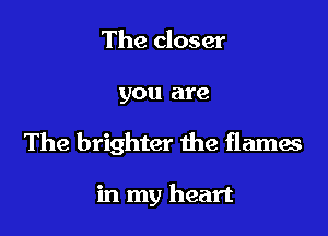 The closer

you are

The brighter the flamae

in my heart