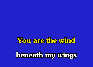 You are the wind

beneath my wings