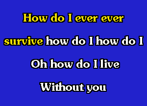 How do I ever ever

survive how do I how do 1

Oh how do I live

Without you