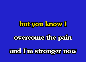but you know I

overcome the pain

and I'm stronger now