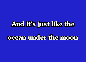 And it's just like the

ocean under the moon