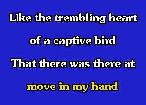 Like the trembling heart
of a captive bird
That there was there at

move in my hand