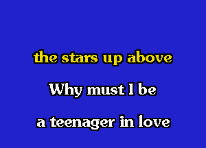 1he stars up above

Why must I be

a teenager in love