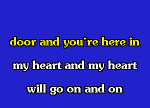 door and you're here in
my heart and my heart

will go on and on