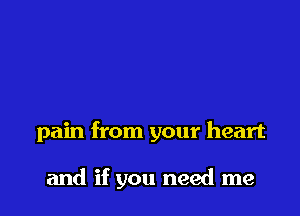 pain from your heart

and if you need me